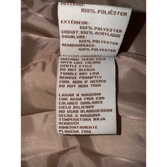 Koolaburra by UGG, M 10-12 Quilted Puffer Vest Cream Tan & Pink Trim and Pocket - Picture 10 of 10